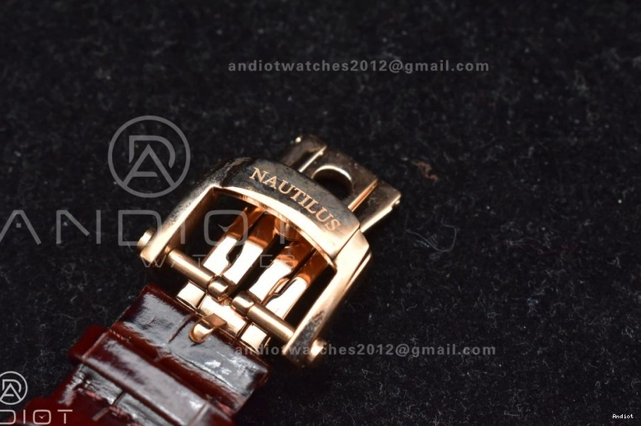 on Gray Croco 5712 A23J Best SS GRF Dial Strap Brown Edition RG Nautilus 0227